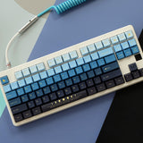 Moon Rise For Mechanical Keyboard PBT Keycap XDA Configuration Sublimation Black And White Blue Applicable 104 /68 /87