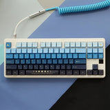 Moon Rise For Mechanical Keyboard PBT Keycap XDA Configuration Sublimation Black And White Blue Applicable 104 /68 /87