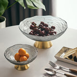 Modern Home Decoration Fruit Bowl Glass Fruit Plate Metal Bottom Snack Dessert Plate Living Room Home Decor Accessories Gifts