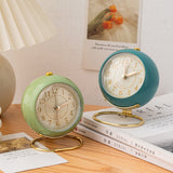 Cute Creative Electrical Clock Round Retro  Clock Digital Girl Room Decoration Clocks Wall Home Decor Living Room Alarm Clock