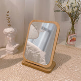 Xpoko home decor room decor bedroom decor office decor Minimalist Wooden Mirror