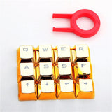 Redragon 12 Keys PBT Double Shot Injection Backlit Metallic Electroplated Red Color Keycaps for Mechanical Switch Keyboards