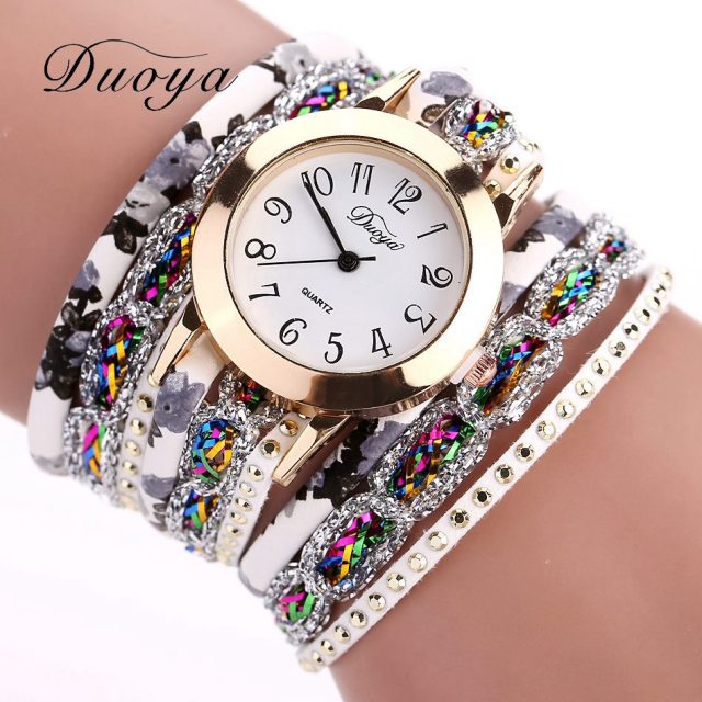 2022 Top Brand Luxury Watches Women Flower Popular Quartz Diamond Leather Bracelet Female Ladies Gemstone Dress Wrist watch